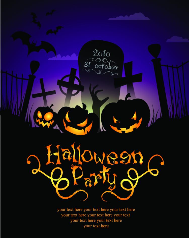 free vector Halloween posters beautiful background 04 vector